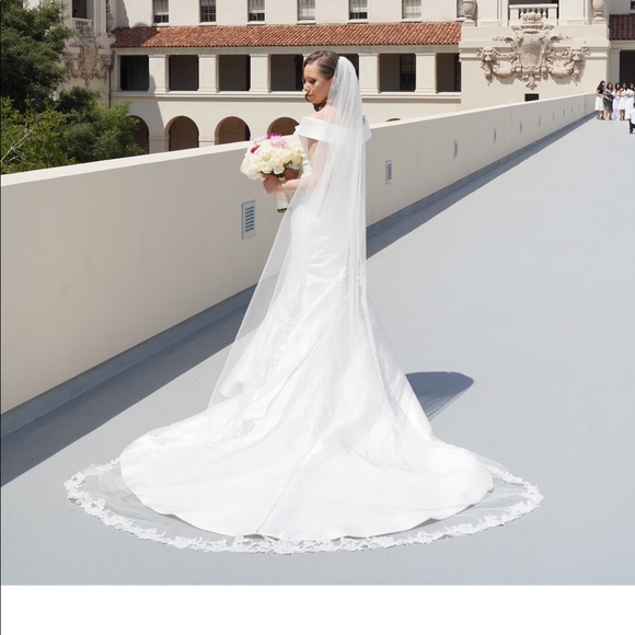 Maggie Soterro - Rebecca Ingram Dress (Josie) AND cathedral veil - size 10 - Picture 3 of 7